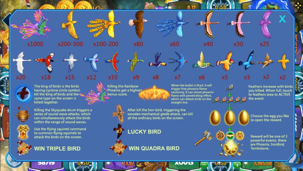 ฟีเจอร์พิเศษในเกมยิงนกออนไลน์ BIRD PARADISE ที่น่าสนใจ